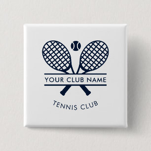Fügen Sie Ihren Club Name Tennis Icons Navy Blue Button