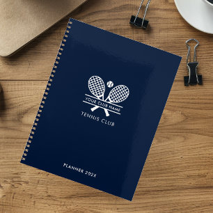 Fügen Sie Ihren Club Name Tennis Rackets Navy Blue Planer