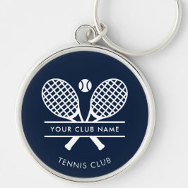 Fügen Sie Ihren Clubname Tennisteam Navy Custom Schlüsselanhänger