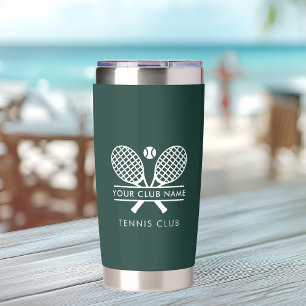 Fügen Sie Ihren Clubnamen Tennis Grün Farbe hinzu Thermobecher