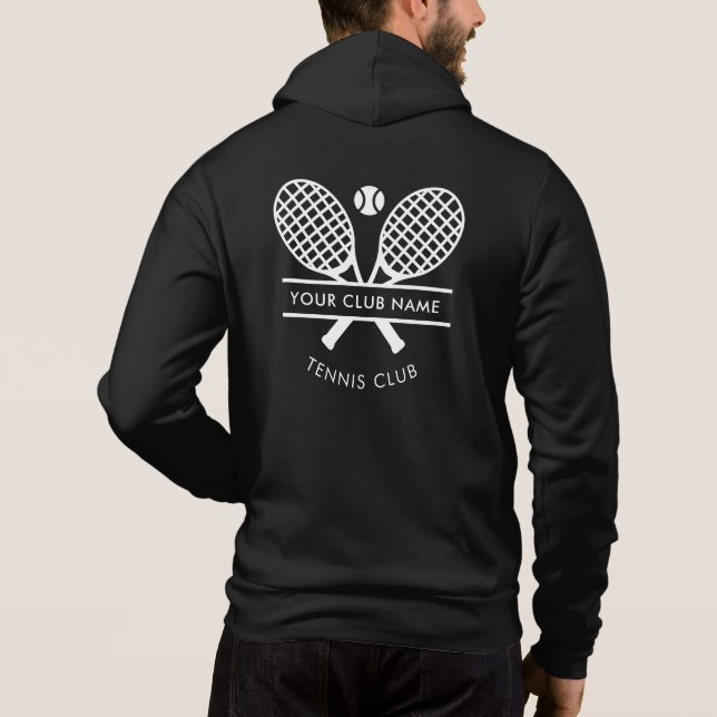 Fügen Sie Ihren Clubnamen Tennis Team Captain Cust Hoodie (Rückseite)