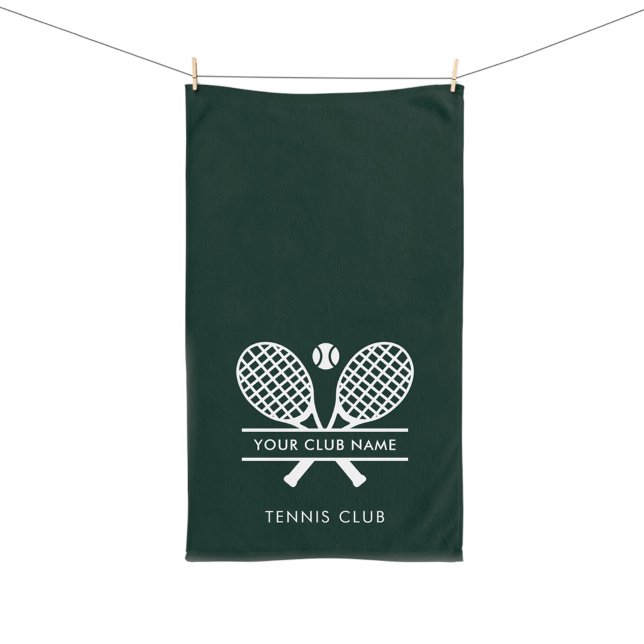 Fügen Sie Ihren Clubnamen Tennis Team Green hinzu Handtuch (Lawn Tennis Club Players Logo Green Hand Towel)