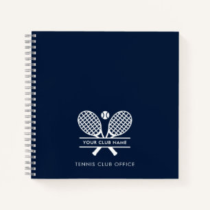 Fügen Sie Ihren Clubnamen Tennis Team Office Navy  Notizbuch
