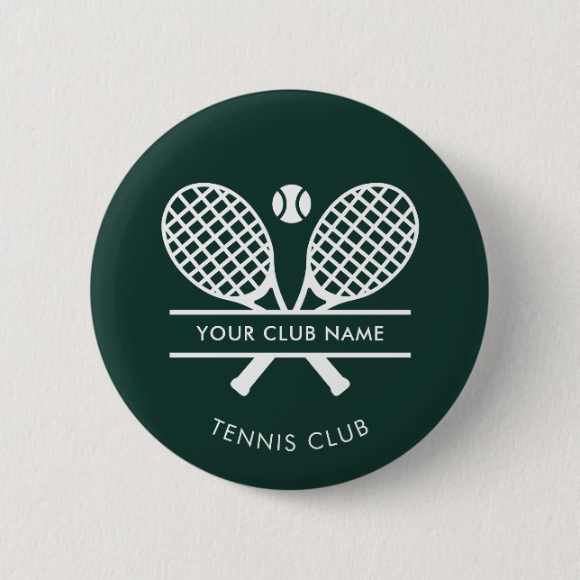 Fügen Sie Ihren Clubnamen Tennisteam Green Custom  Button (Vorderseite)
