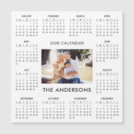 Fügen Sie Ihren eigenen Familienfoto 2026 Kalender Magnetkarte