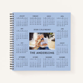 Fügen Sie Ihren eigenen Familienfoto-Kalender 2026 Notizbuch