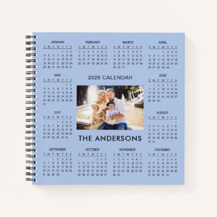 Fügen Sie Ihren eigenen Familienfoto-Kalender 2026 Notizbuch