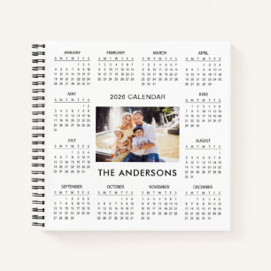 Fügen Sie Ihren eigenen Familienfoto-Kalender 2026 Notizbuch