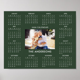 Fügen Sie Ihren eigenen Familienfoto-Kalender 2026 Poster