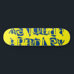 Fügen Sie Ihren eigenen Individuelle Name Personal Skateboard<br><div class="desc">Fügen Sie Ihre eigenen Individuelle Name Personalisiert Skateboard Features Ihrem personalisierten Namen in modernen blauen Typografie auf einem einfachen gelben Hintergrund. Personalisieren Sie diese, indem Sie den Text in dem dafür vorgesehenen Textfeld bearbeiten. Geben Sie Ihrem Lieblingskateboarder zu Weihnachten, Geburtstag oder Ihrer BESTE FREUNDIN ein maßgeschneidertes Geschenk, ein personalisiertes Skateboard....</div>