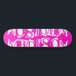 Fügen Sie Ihren eigenen Individuelle Name Personal Skateboard<br><div class="desc">Add Your Own Custom Name Personalized Skateboard feys your personalized name in modern white typography wir haben einfach hot pink background. Personalize by editing the text in the text box provided. Give a custom made gift, personalized skateboard to your favorite skateboarder for Christmas, birthday or your BFF. Designed by ©Evco...</div>
