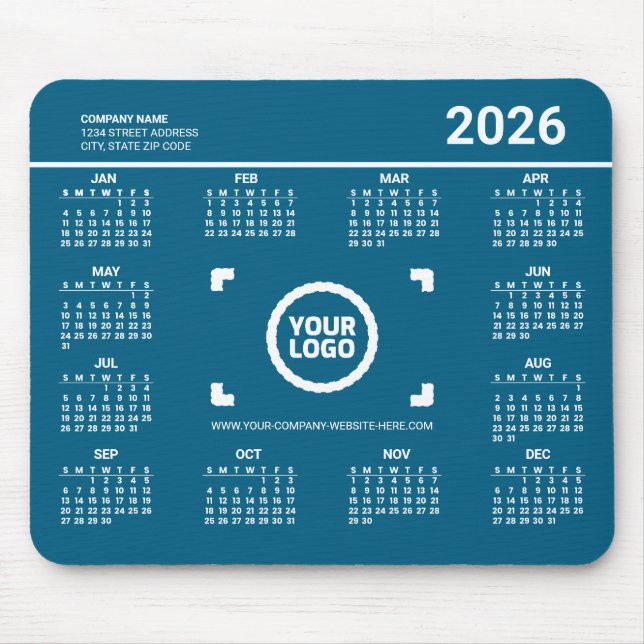 Fügen Sie Ihren eigenen Logo 2026 Kalender Mauspad (Vorne)