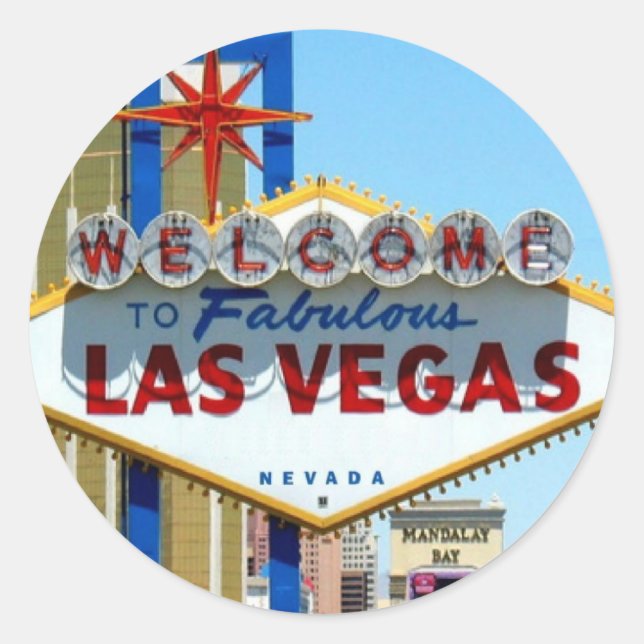FÜGEN SIE IHREN EIGENEN NAMEN LAS VEGAS Sticker! Runder Aufkleber (Vorderseite)