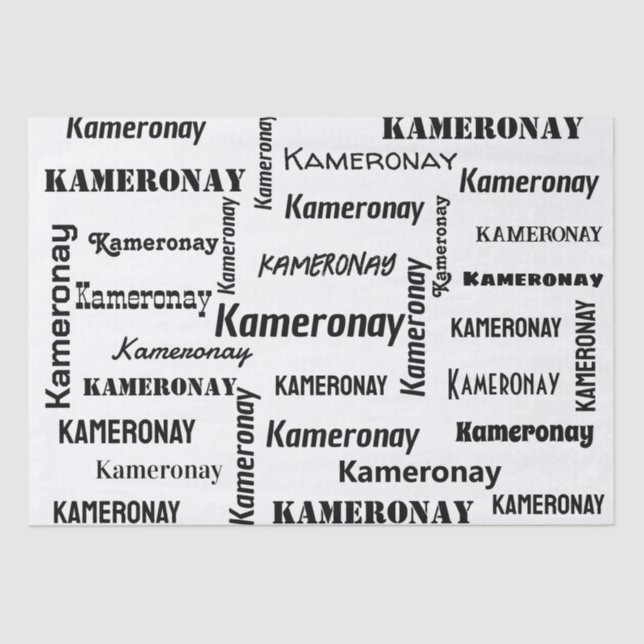 Fügen Sie Ihren eigenen Namen Schwarz und Weiß ben Seidenpapier (Vorderseite)