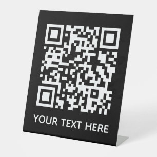 Fügen Sie Ihren eigenen QR Code Text Scan Menü Lin Sockelschild