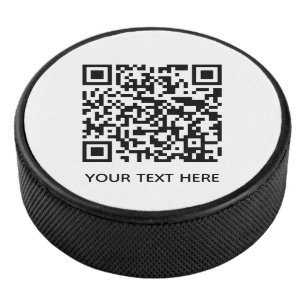Fügen Sie Ihren eigenen QR Code Text Scan Minimal Eishockey Puck