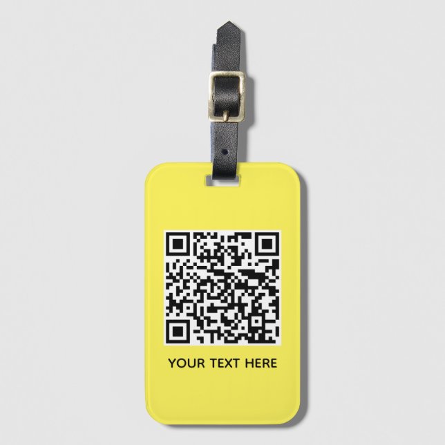 Fügen Sie Ihren eigenen QR Code Text Scan Minimal  Gepäckanhänger (Vorderseite Vertikal)