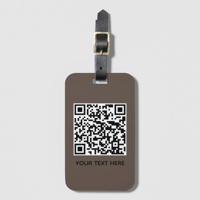Fügen Sie Ihren eigenen QR Code Text Scan Minimal  Gepäckanhänger (Vorderseite Vertikal)