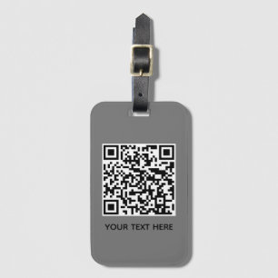 Fügen Sie Ihren eigenen QR Code Text Scan Minimal Gepäckanhänger