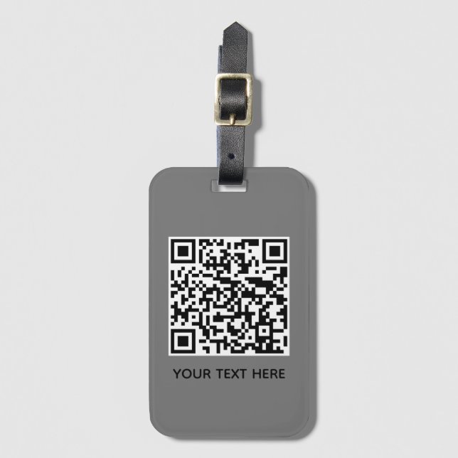 Fügen Sie Ihren eigenen QR Code Text Scan Minimal  Gepäckanhänger (Vorderseite Vertikal)
