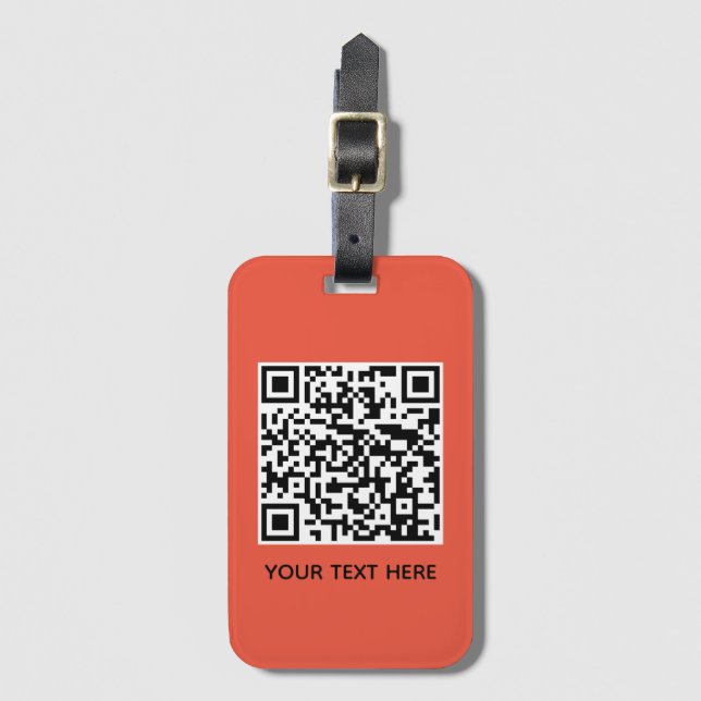 Fügen Sie Ihren eigenen QR Code Text Scan Minimal  Gepäckanhänger (Vorderseite Vertikal)