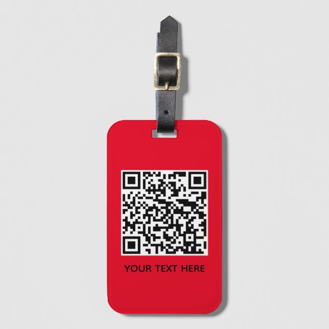 Fügen Sie Ihren eigenen QR Code Text Scan Minimal  Gepäckanhänger (Vorderseite Vertikal)