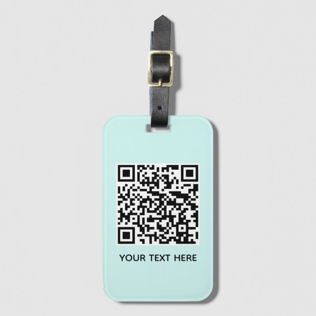 Fügen Sie Ihren eigenen QR Code Text Scan Minimal  Gepäckanhänger (Vorderseite Vertikal)