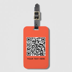Fügen Sie Ihren eigenen QR Code Text Scan Minimal Gepäckanhänger