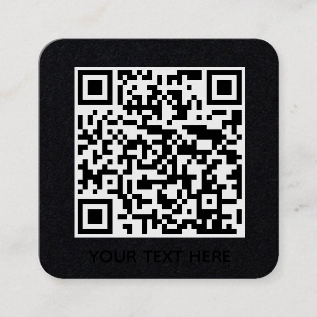 Fügen Sie Ihren eigenen QR Code Text Scan Minimal  Quadratische Visitenkarte (Vorderseite)