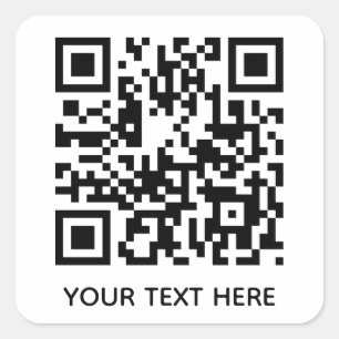 Fügen Sie Ihren eigenen QR Code Text Scan Minimal  Quadratischer Aufkleber