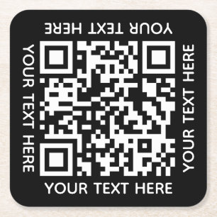 Fügen Sie Ihren eigenen QR Code Text Scan Minimal Rechteckiger Pappuntersetzer