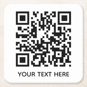 Fügen Sie Ihren eigenen QR Code Text Scan Minimal Rechteckiger Pappuntersetzer