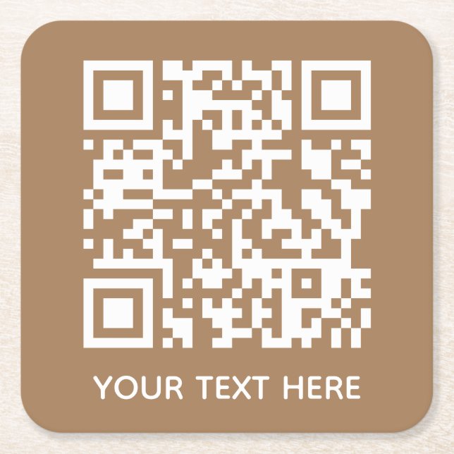 Fügen Sie Ihren eigenen QR Code Text Scan Minimal  Rechteckiger Pappuntersetzer (Vorderseite)