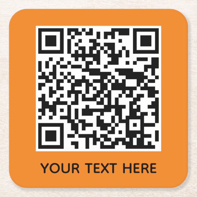 Fügen Sie Ihren eigenen QR Code Text Scan Minimal  Rechteckiger Pappuntersetzer (Vorderseite)