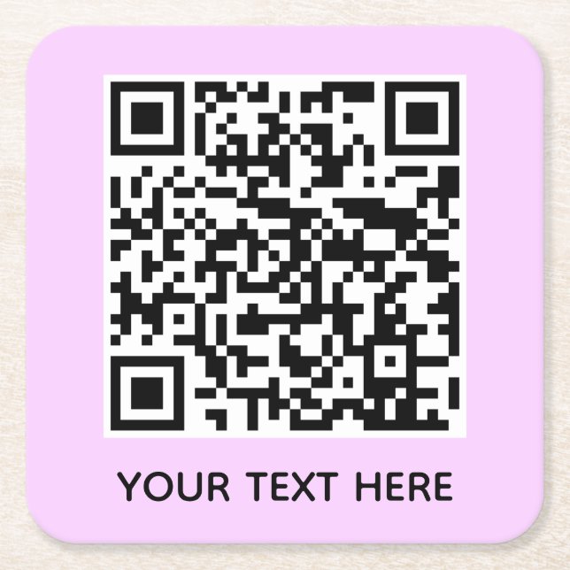 Fügen Sie Ihren eigenen QR Code Text Scan Minimal  Rechteckiger Pappuntersetzer (Vorderseite)