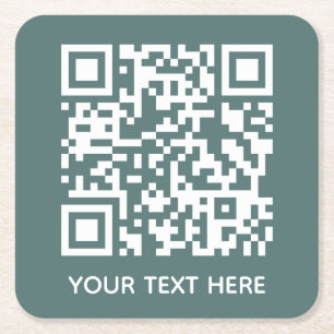 Fügen Sie Ihren eigenen QR Code Text Scan Minimal Rechteckiger Pappuntersetzer
