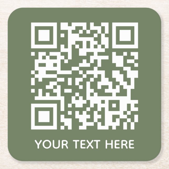 Fügen Sie Ihren eigenen QR Code Text Scan Minimal  Rechteckiger Pappuntersetzer (Vorderseite)