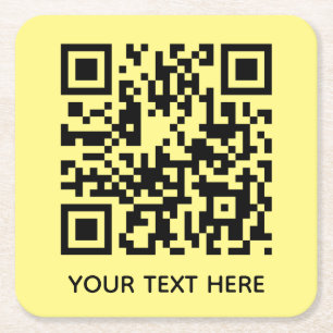 Fügen Sie Ihren eigenen QR Code Text Scan Minimal Rechteckiger Pappuntersetzer
