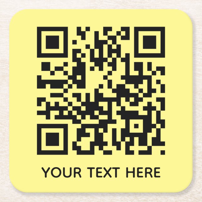 Fügen Sie Ihren eigenen QR Code Text Scan Minimal  Rechteckiger Pappuntersetzer (Vorderseite)