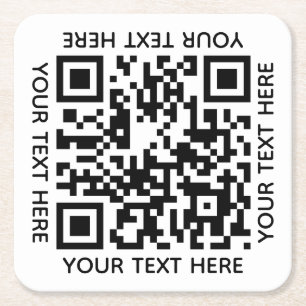 Fügen Sie Ihren eigenen QR Code Text Scan Minimal Rechteckiger Pappuntersetzer