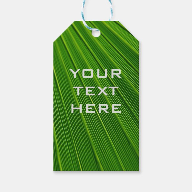 Fügen Sie Ihren eigenen Text grün hinzu Geschenkanhänger (Vorderseite)