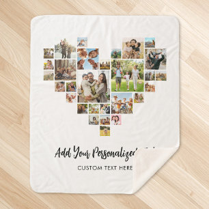 Fügen Sie Ihren eigenen Text Herzförmige Fotocolla Sherpadecke