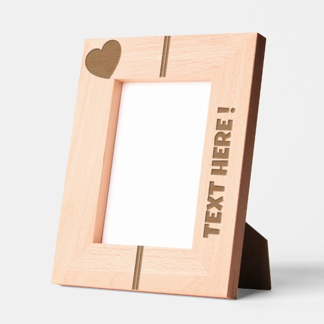 Fügen Sie Ihren eigenen TEXT Holz Geätzte Rahmen (Links)