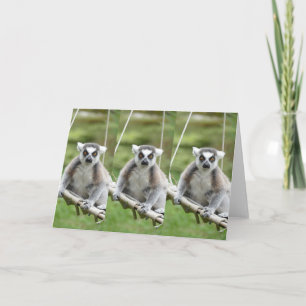 FÜGEN SIE IHREN EIGENEN TEXT Lemur HINZU Karte