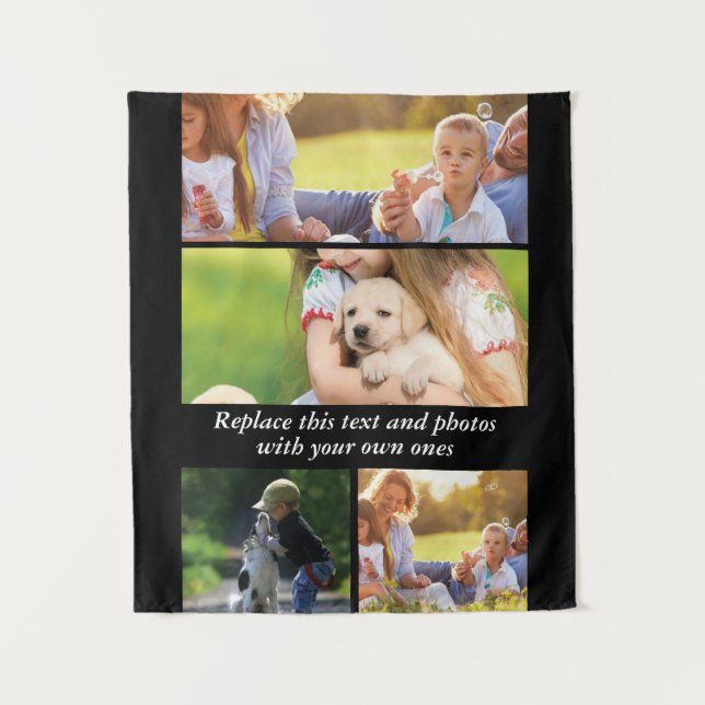 Fügen Sie Ihren eigenen Text und Ihre eigenen Foto Wandteppich (Vorderseite)