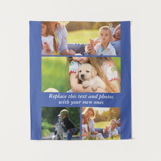 Fügen Sie Ihren eigenen Text und Ihre eigenen Foto Wandteppich (Vorderseite)