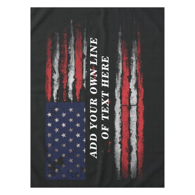 Fügen Sie Ihren eigenen Text unter der amerikanisc Tischdecke (Vorderseite)