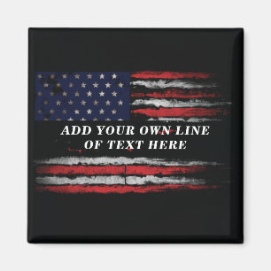 Fügen Sie Ihren eigenen Text unter der Flagge der Magnet