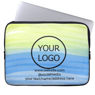 Fügen Sie Ihren Firmennamen Text Aquarelladresse h Laptopschutzhülle