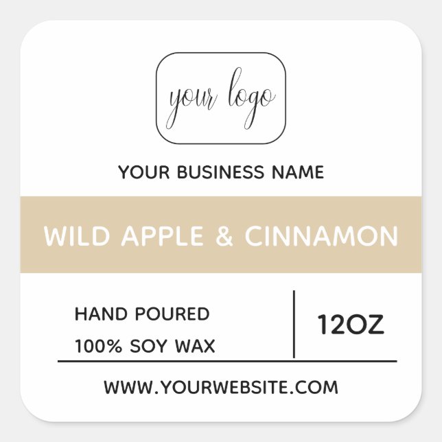 Fügen Sie Ihren Logo-Hafermehl-Farbblock hinzu | P Quadratischer Aufkleber (Vorderseite)